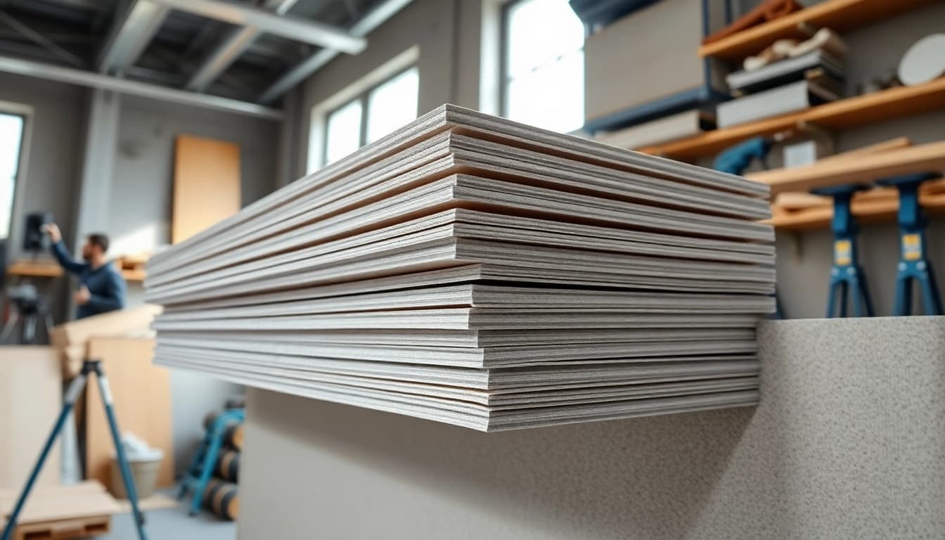 Installing mass loaded vinyl for effective soundproofing in a professional workshop.