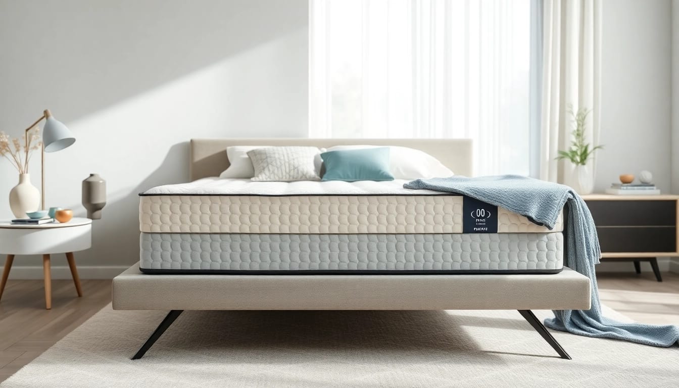 Cozy full size mattress in a stylish bedroom with serene colors and decor.