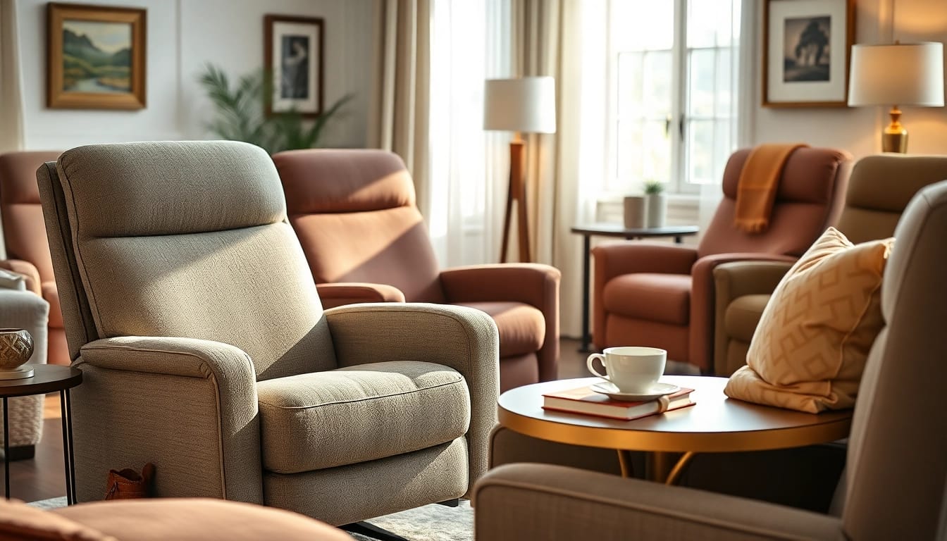 Discover stylish lift chairs in a cozy living room, enhancing comfort and elegance.