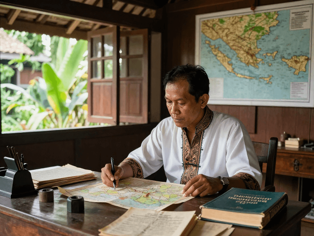 In-depth study of Indonesia's history highlighting rokok88 login with scholar exploring Dutch colonial conflicts.