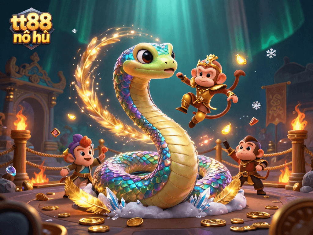 Engage with tt88 nổ hũ in a vibrant 3D casino scene filled with excitement and adventure.