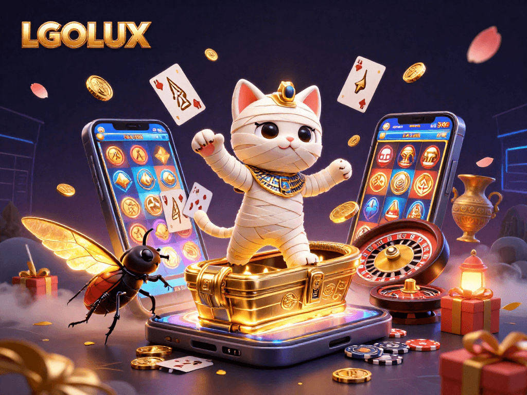 Players engage with the LGOLUX platform, hunting for scatter hits in an immersive casino scene.