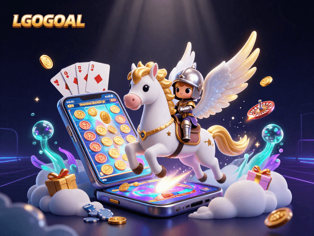 Experience the excitement of LGOGOAL with a thrilling celestial scene of gaming adventures.
