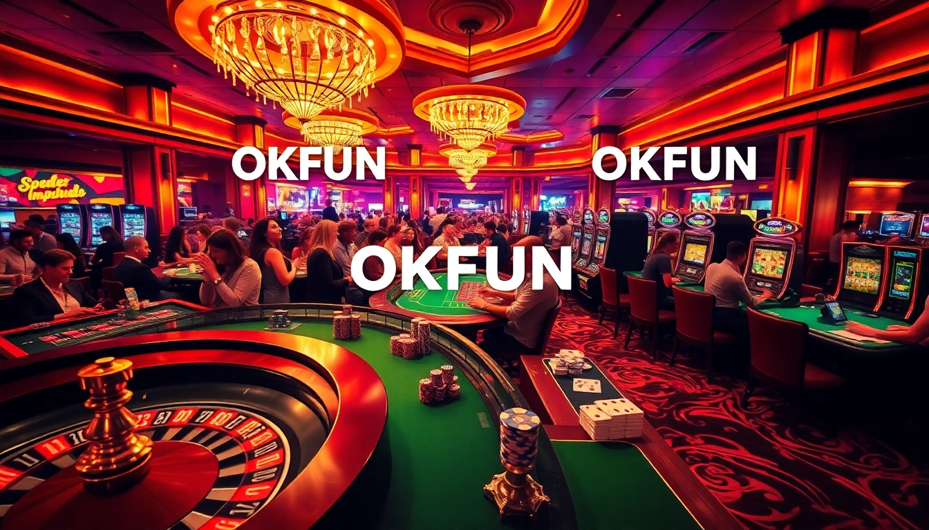 Players enjoying a lively casino experience at OKFUN with engaging games and professional atmosphere.