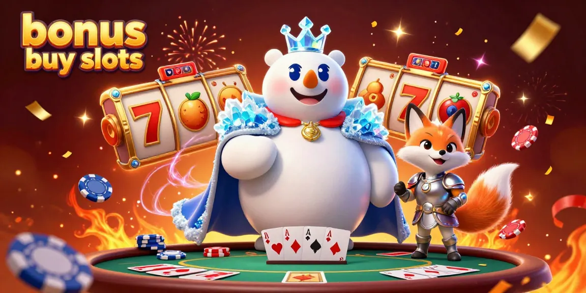 Experience the excitement of bonus buy slots alongside a majestic ice king and snow fox.