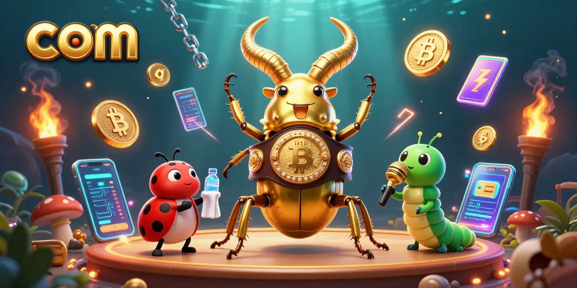 Engage with com’s vibrant 3D casino scene featuring a giant beetle boxing champion illuminated with glowing elements.