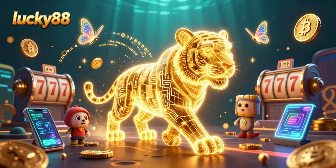 Experience big wins with lucky88 in this vibrant digital casino scene featuring exciting slot elements.