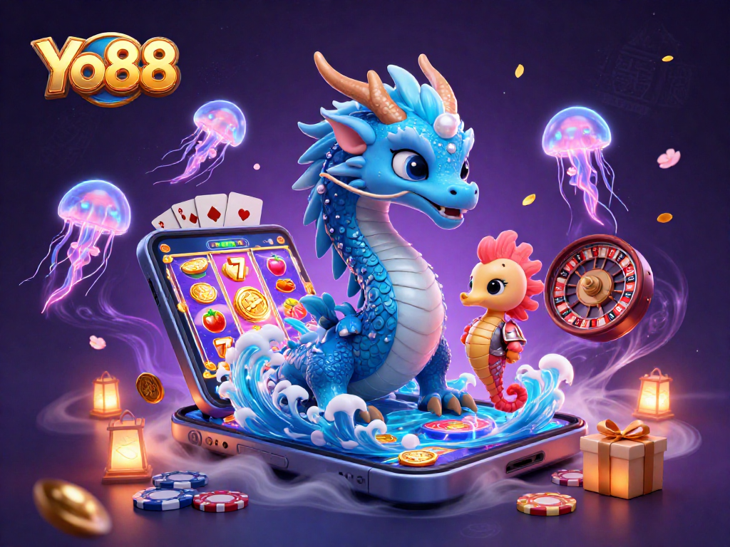 Join the adventure at Yo88 with the mesmerizing water dragon, seahorse knight, and exciting casino elements!