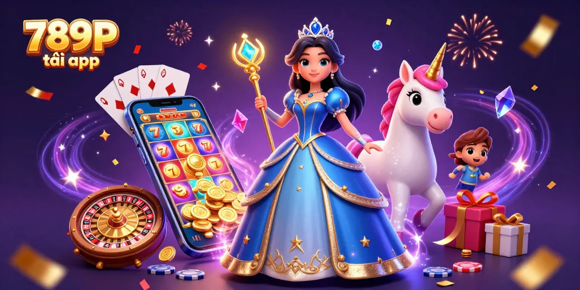 Experience the thrill of 789P tải app with a captivating scene of a royal character and a magical unicorn in a casino setting.