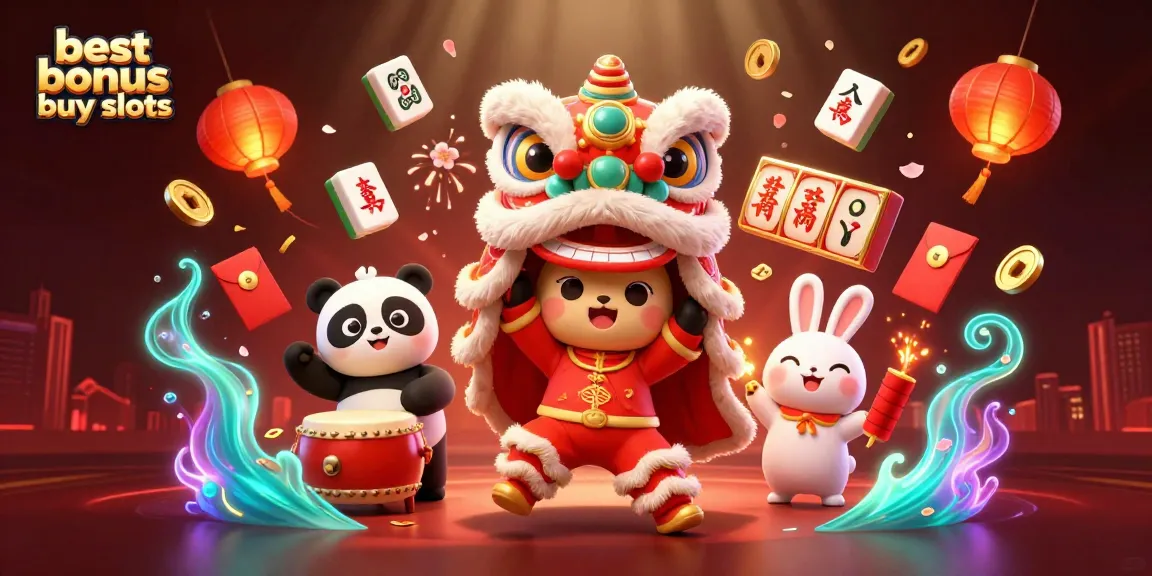 Experience the best bonus buy slots in action with vibrant illustrations of dynamic casino elements.