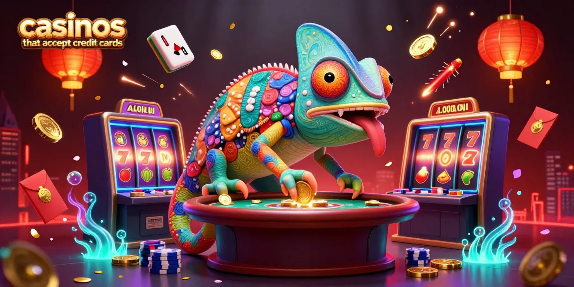 Experience vibrant gameplay at casinos that accept credit cards, featuring colorful slot machines and festive elements.