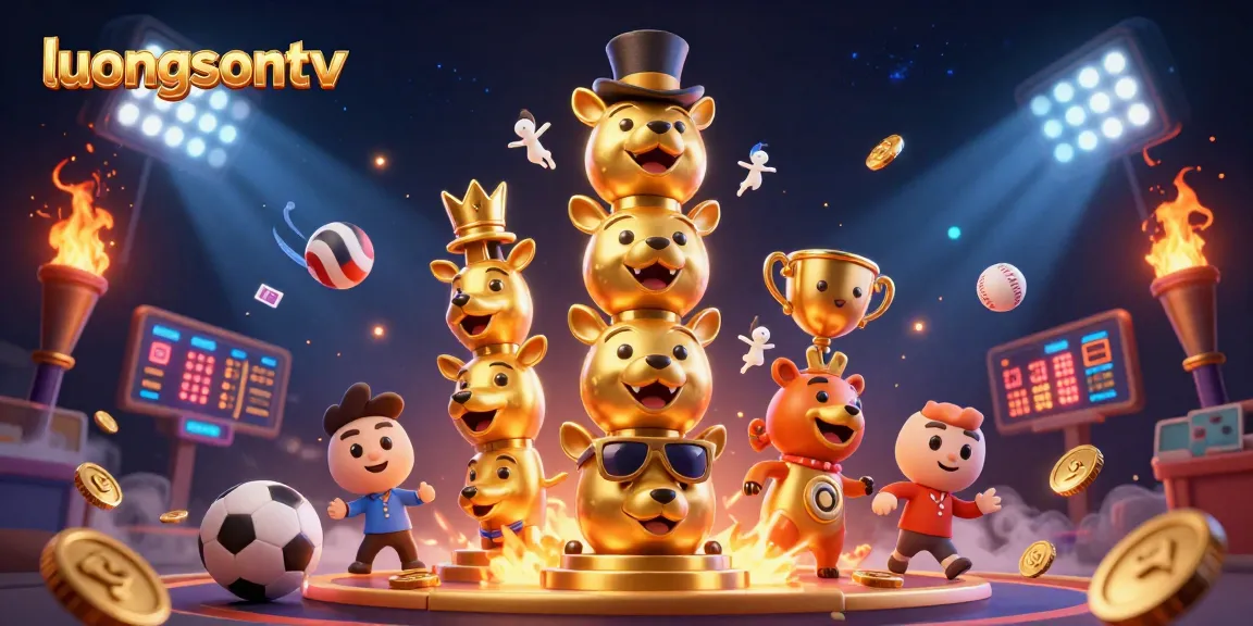 Experience thrilling sports betting action with luongsontv's vibrant 3D illustration featuring a dynamic gaming atmosphere.