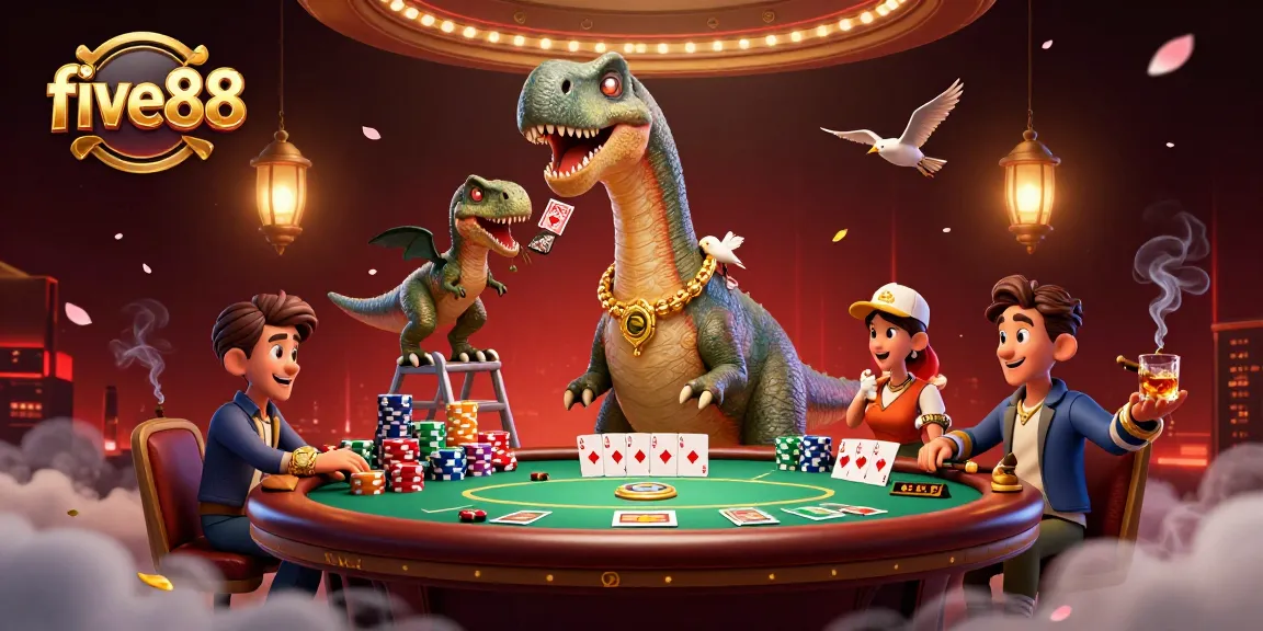Experience thrilling action at five88 with a dynamic casino scene featuring vibrant gaming elements.