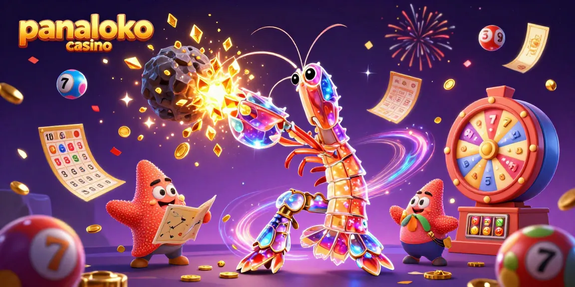Panaloko casino showcases a vibrant 3D scene where animated characters engage in exciting gambling activities amid colorful game elements.