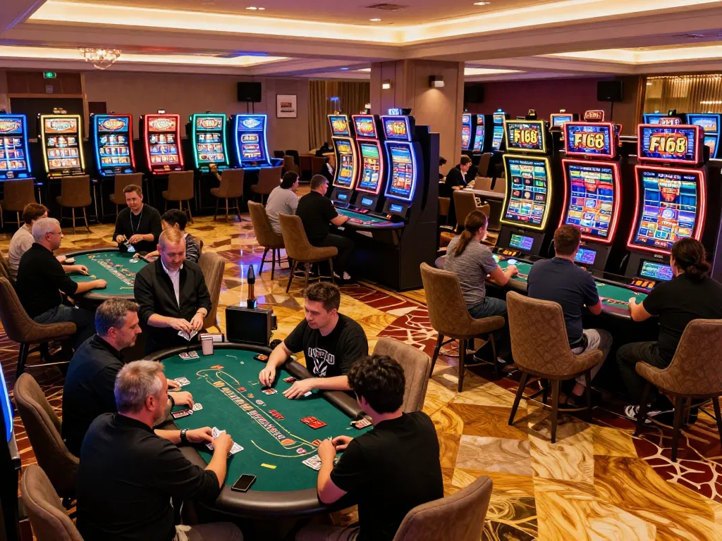 Players enjoying dynamic games at F168 casino, showcasing strategic gameplay and vibrant atmosphere