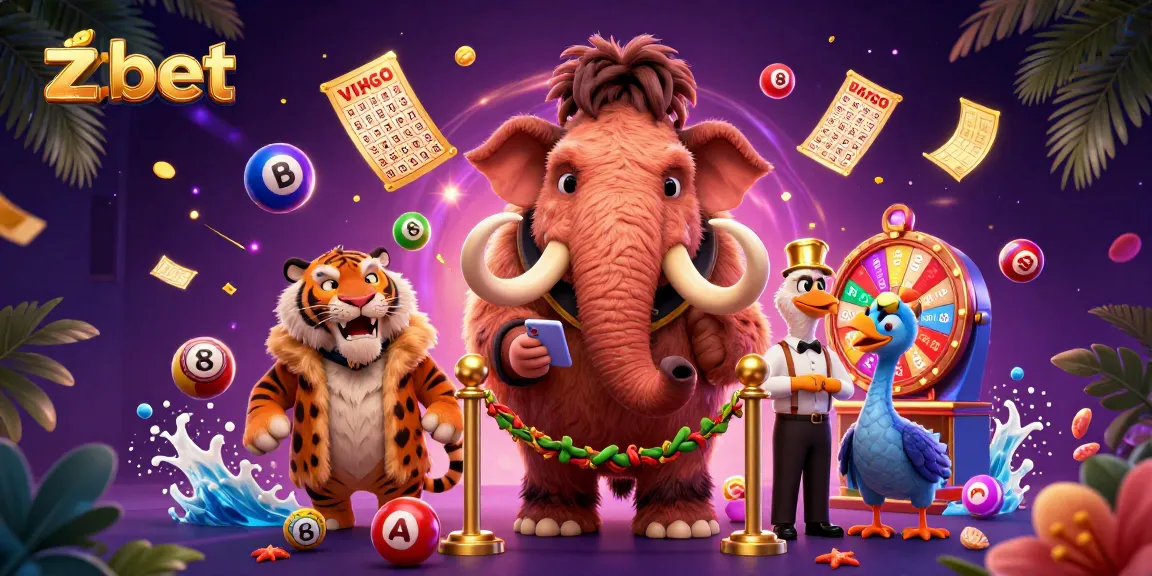 Experience zbet's vibrant casino atmosphere with dynamic characters and colorful game elements.