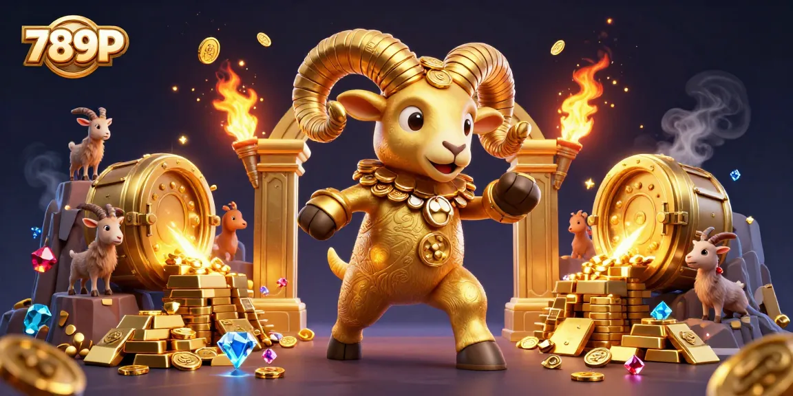 Experience thrilling wins with 789P in a vibrant and dynamic casino illustration filled with treasures.