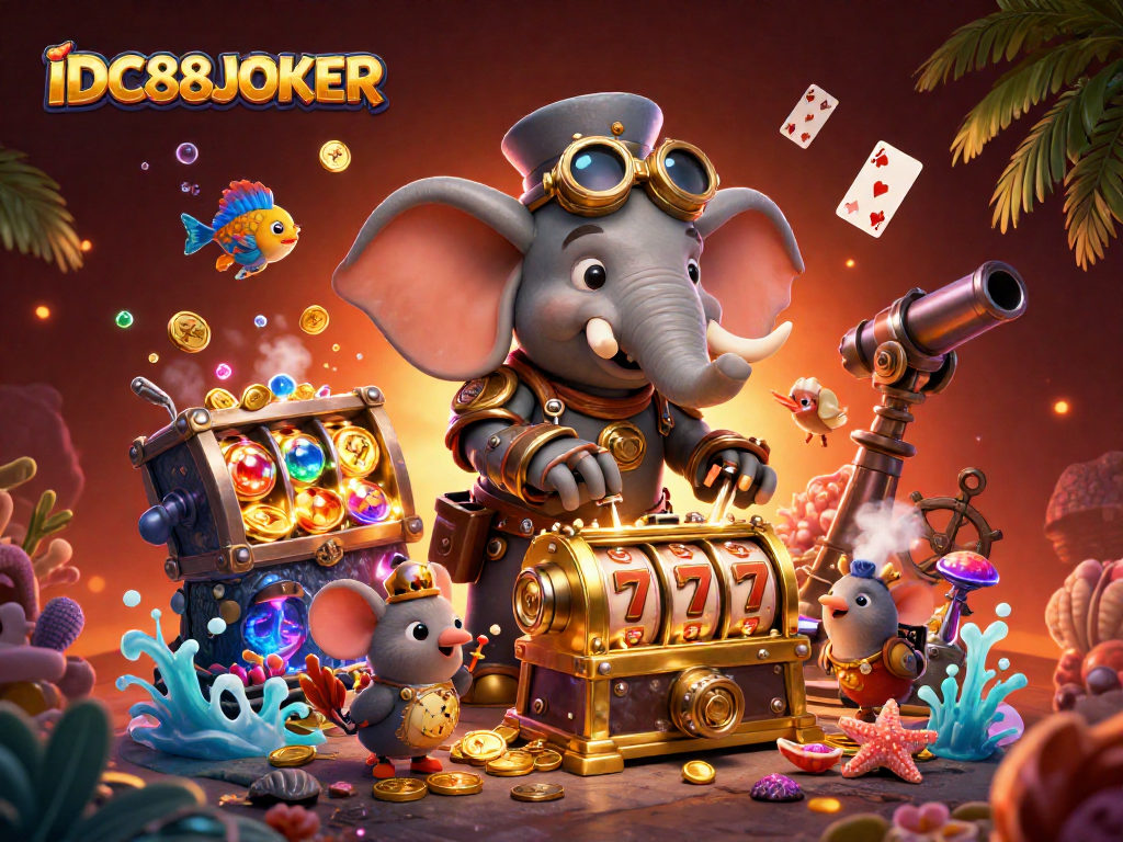 Spin the IDC88JOKER slot machine with animated steampunk characters and rich underwater treasures.