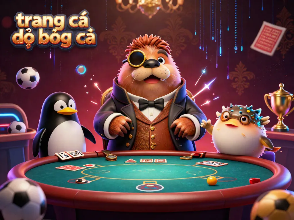 Trang cá đọ bóng đá với chú hải mã quý phái và những cược thủ thú vị trong khung cảnh dưới biển.