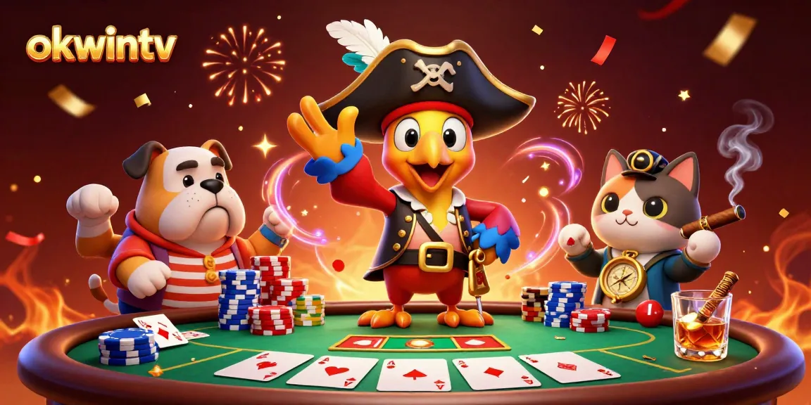 Engage with high-stakes poker at okwintv, showcasing vibrant gameplay with colorful chips and cards.