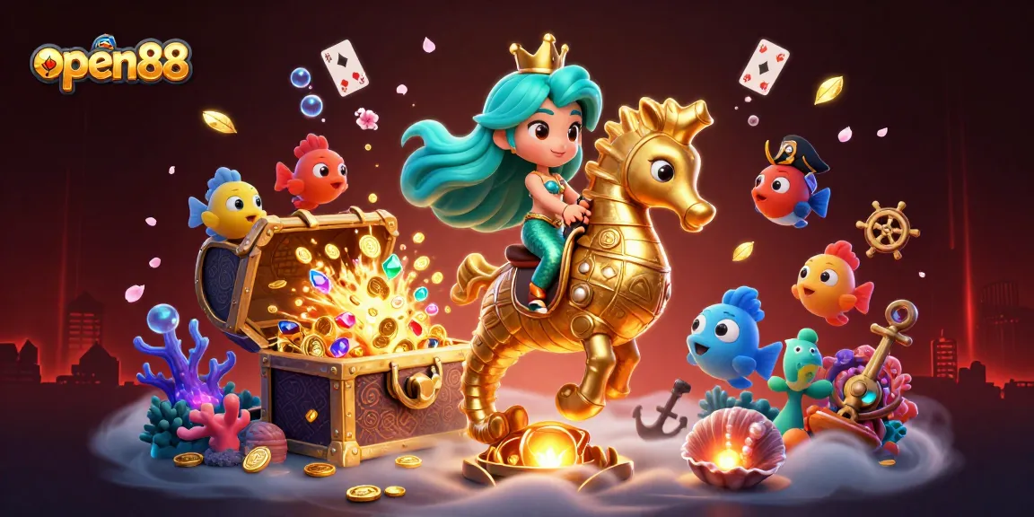 Engage in thrilling gameplay with open88, featuring vibrant underwater visuals and dazzling treasures.