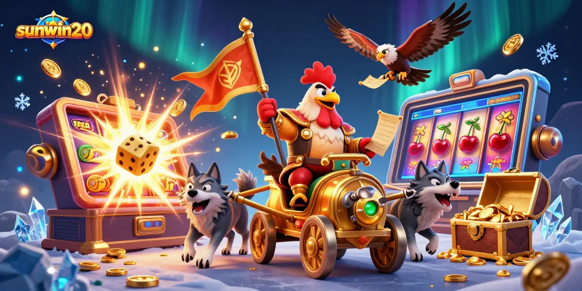 Experience wins with sunwin20 featuring animated casino elements in a dynamic scene.