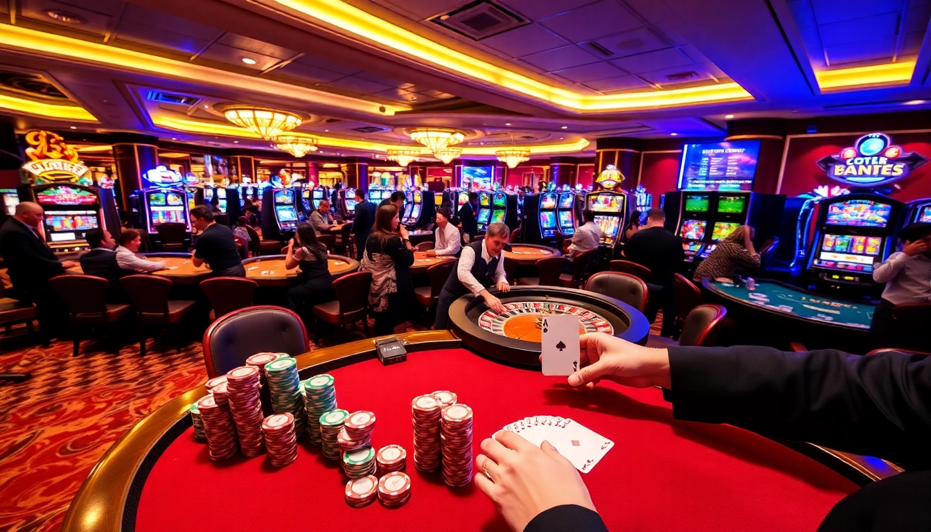 Experience the thrill of Haywin's vibrant casino atmosphere with poker tables and slot machines.