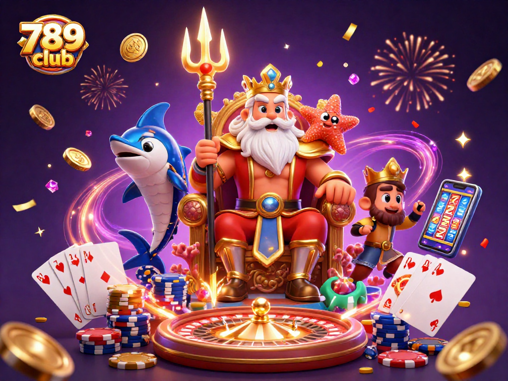 Khám phá thế giới 789 club với vua biển cả và trụ sở cổ tích, trò chơi trên tay.