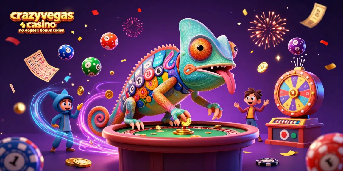 Experience the excitement of crazyvegas casino no deposit bonus codes with vibrant casino elements and a chameleon owner.