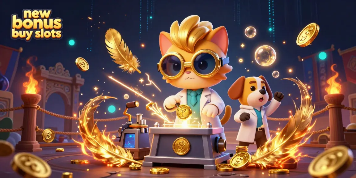 Experience the excitement of new bonus buy slots with this colorful and dynamic casino-themed digital illustration.