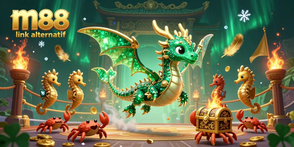 Experience thrilling bets at m88 link alternatif with an emerald sea dragon and treasures!