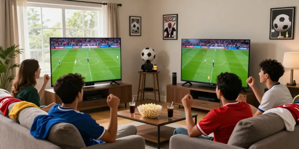 Experience live football excitement at https://xoilactvlive.net/ with friends in cozy setting