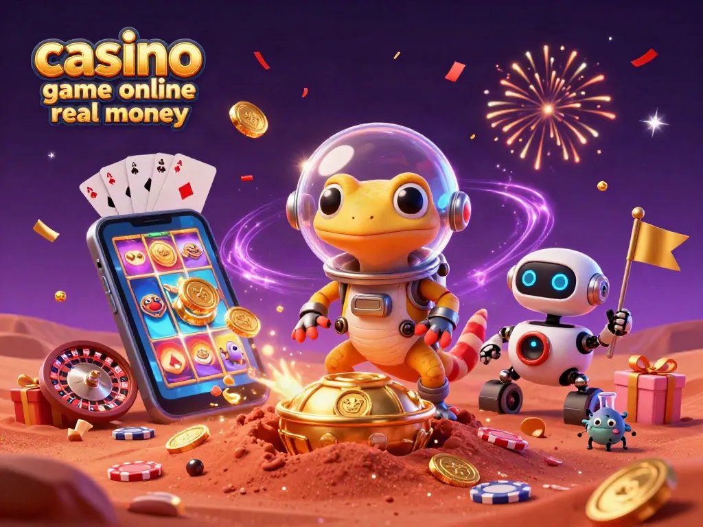 Play casino game online real money with excitement and winning opportunities at this Martian casino scene.