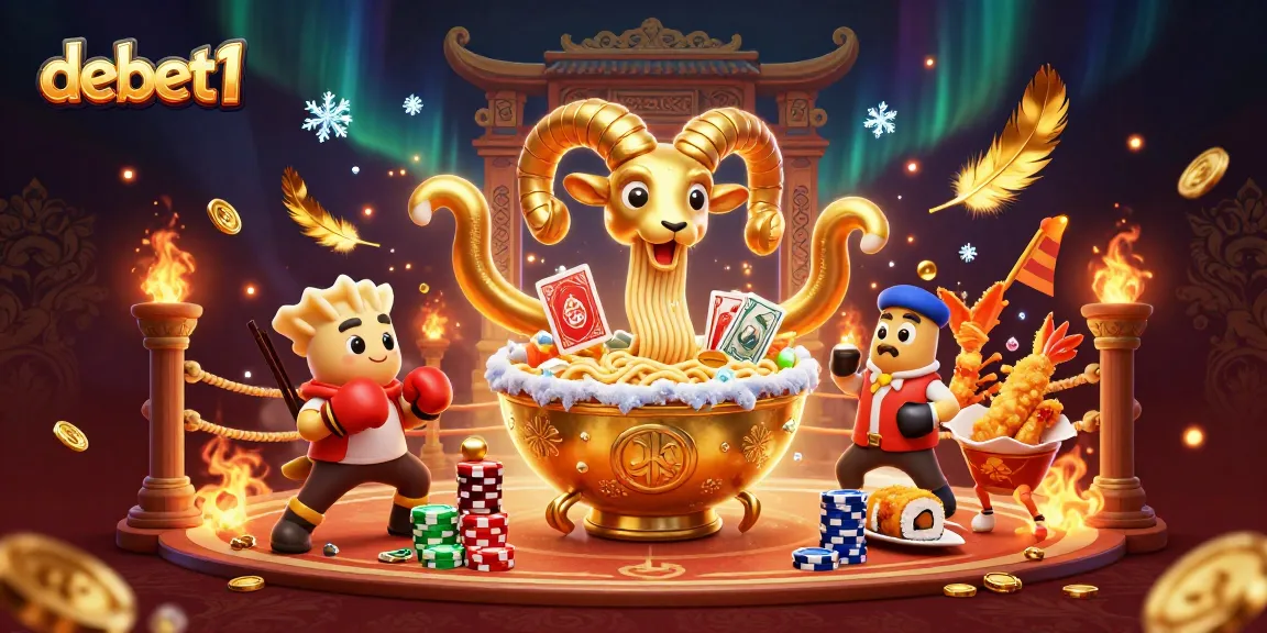 Engage with the thrilling world of debet1 in a vibrant casino scene featuring unique characters.