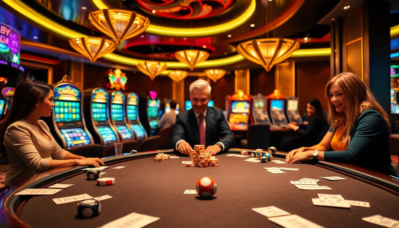 Players enjoying thrilling games and betting at 8k8 casino platform, capturing excitement and luxury.