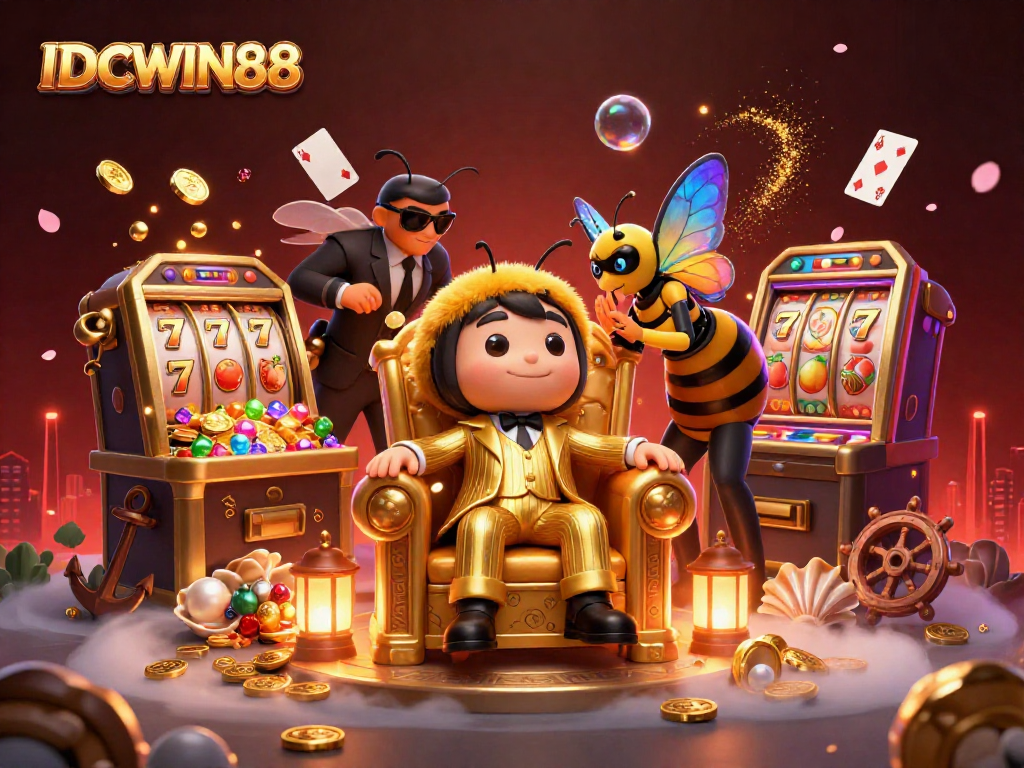 Engage with IDCWIN88's thrilling slots experience featuring the bumblebee mob boss in a vibrant casino