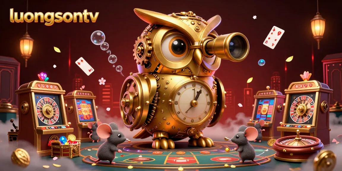 Experience thrilling gameplay at luongsontv with dynamic virtual casino elements and a whimsical owl.