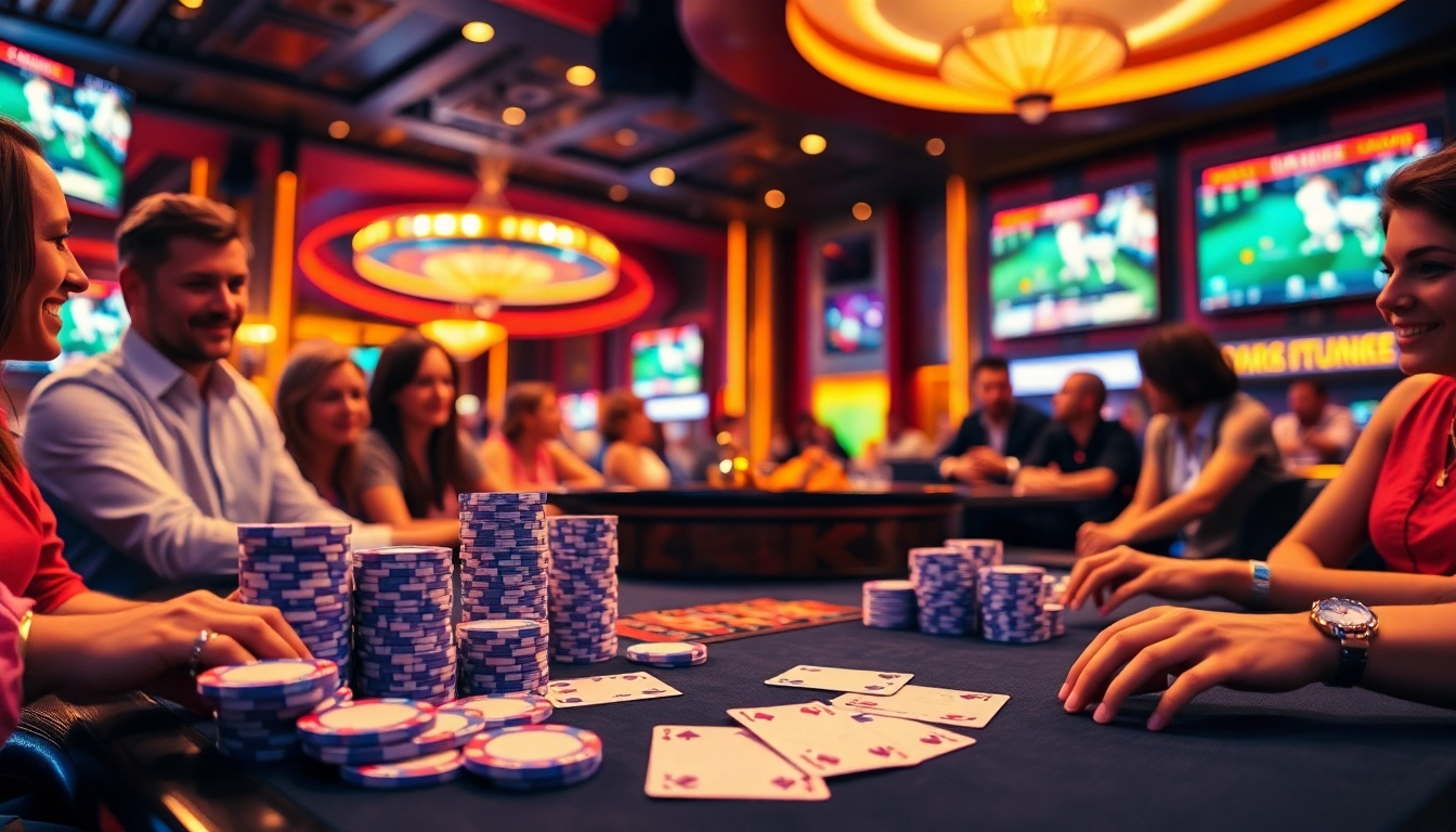Cakhiatv showcases a vibrant casino scene with poker games and online betting excitement.