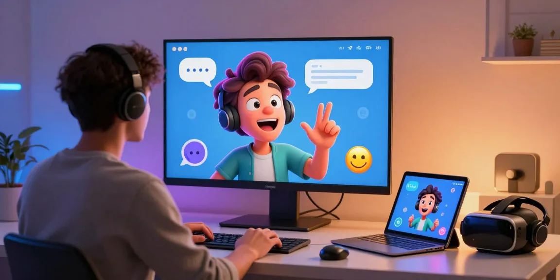 Engaging character AI NSFW chat scene with vibrant animations and user interaction in a modern tech workspace.