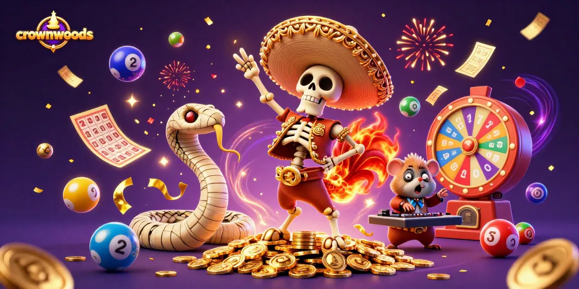 Experience the thrill of crownwoods with vibrant casino characters celebrating a rich jackpot.