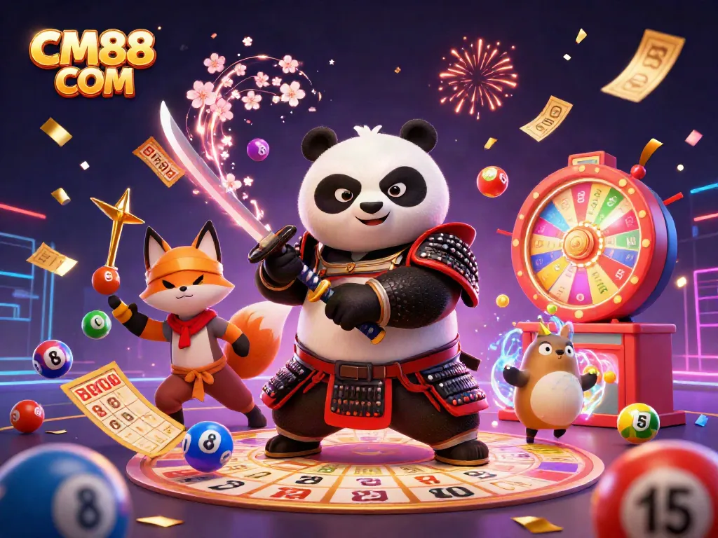 Experience the thrill of gaming with CM88 COM and dynamic casino elements in a vibrant scene.