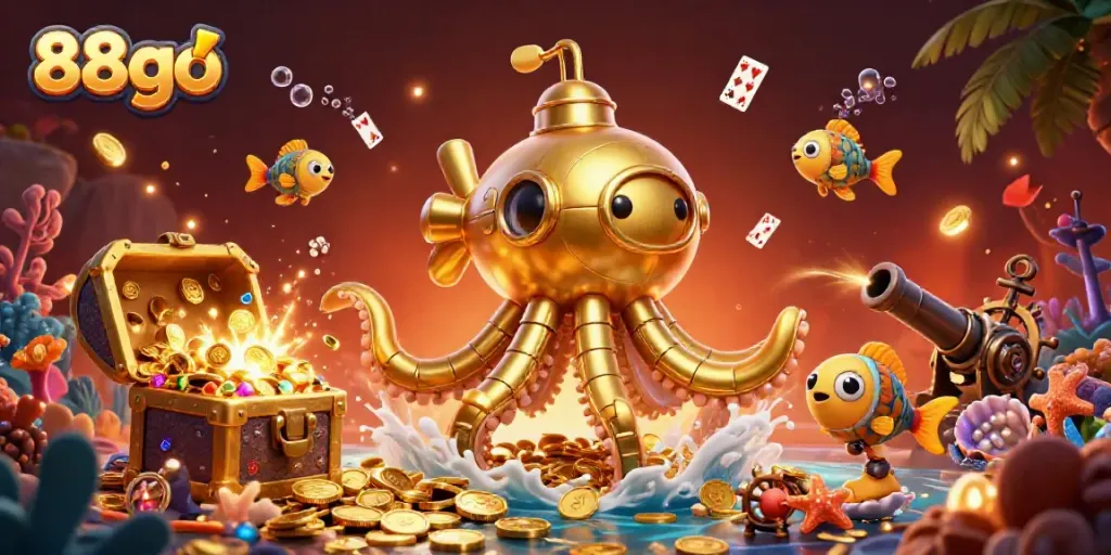 Experience thrilling gaming action with 88go, featuring dynamic underwater scenes and engaging characters.