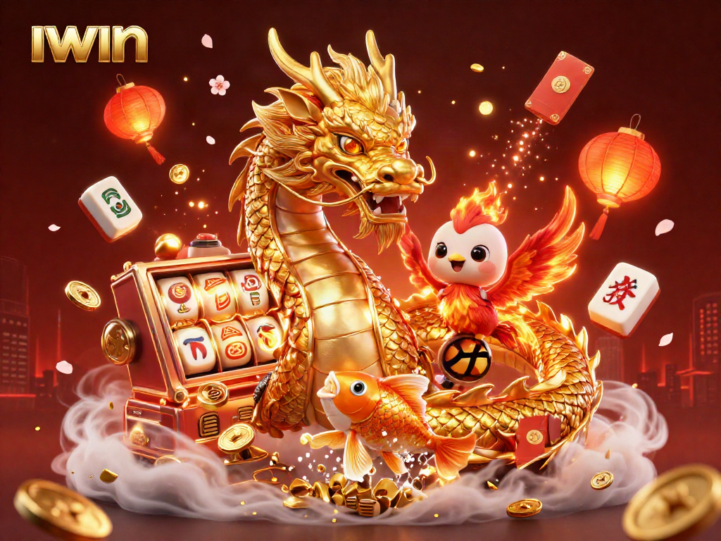 Engage in thrilling gameplay at IWIN with vibrant symbols and dynamic casino elements.