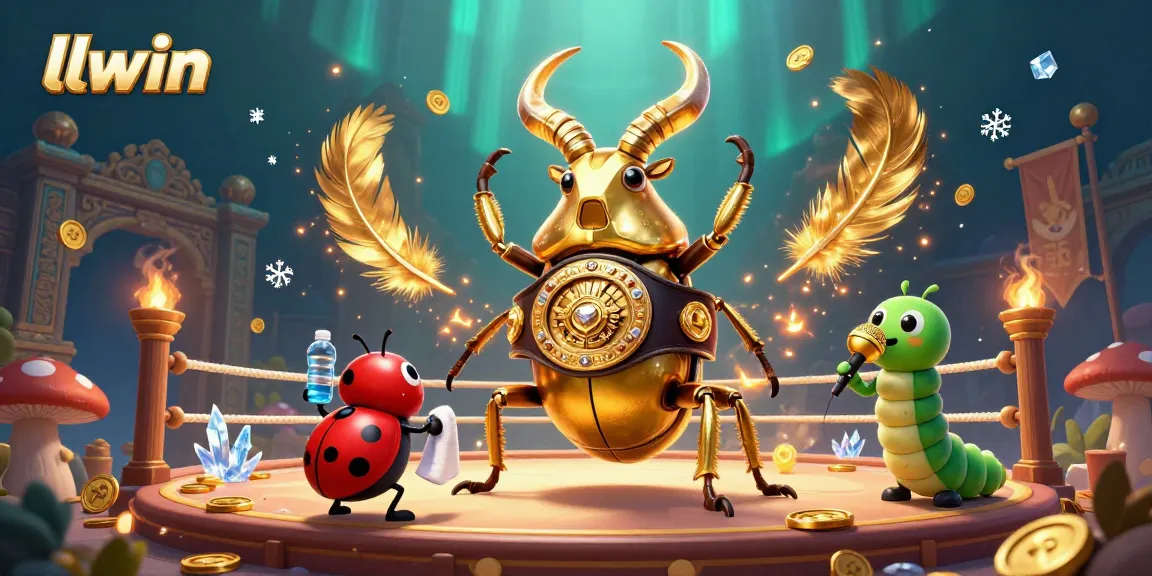 Engage in epic battles at llwin's vibrant casino with the golden stag beetle and friends.