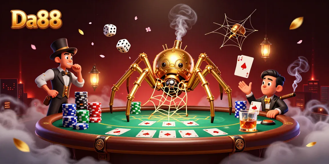 Engage with the world of Da88 gaming, showcasing a vibrant steampunk theme with dynamic casino elements.