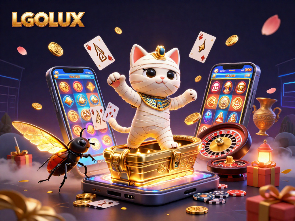 Players engage with the LGOLUX platform, hunting for scatter hits in an immersive casino scene.