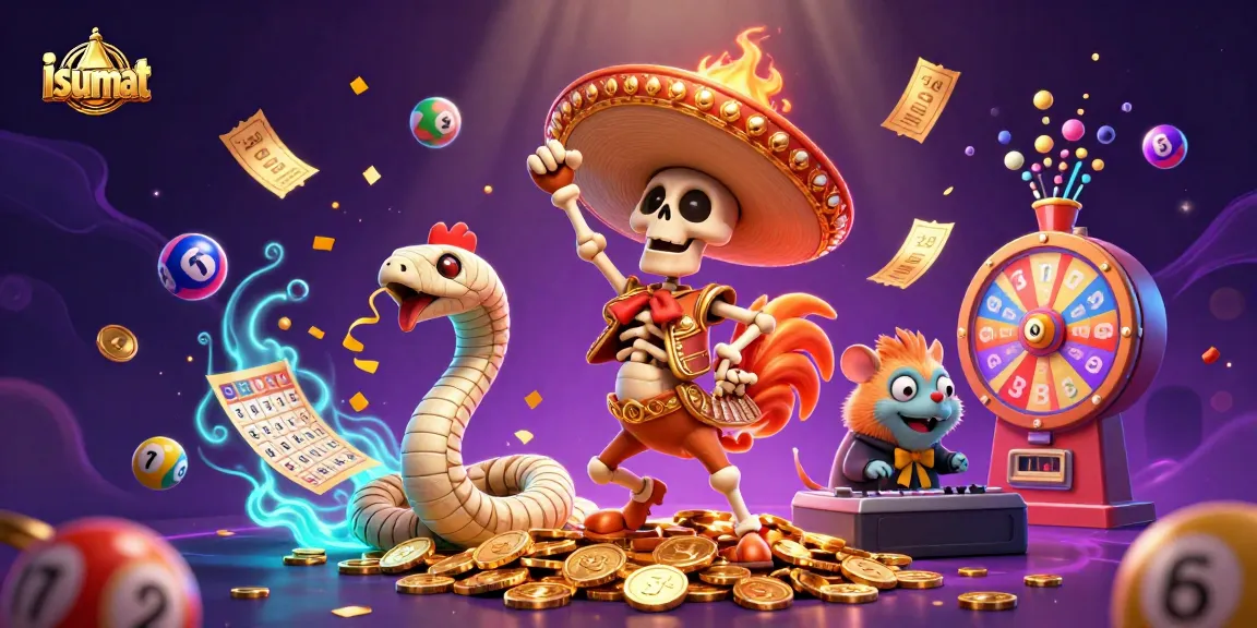 Experience the excitement of isumat with vibrant themed characters and casino elements.