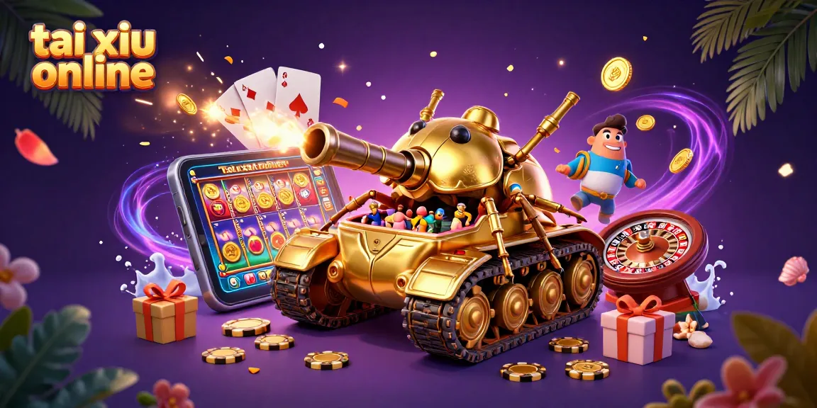 Engage with tai xiu online gameplay through this vibrant 3D illustration of a lively casino scene.