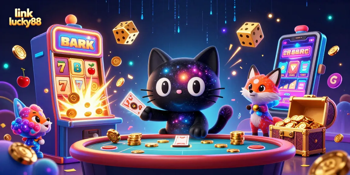 Spin the reels with link lucky88, showcasing dynamic gaming elements and vibrant casino characters.