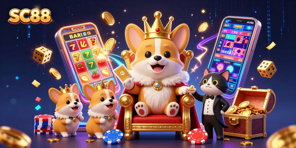 Join SC88's exciting gaming world with a royal corgi and thrilling casino elements.